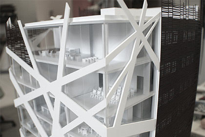 Maquette bâtiment réalisée pour le cabinet d'architecture Bismut et Bismut. 