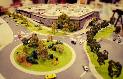 Urban planning model Urban planning model representing a traffic plan